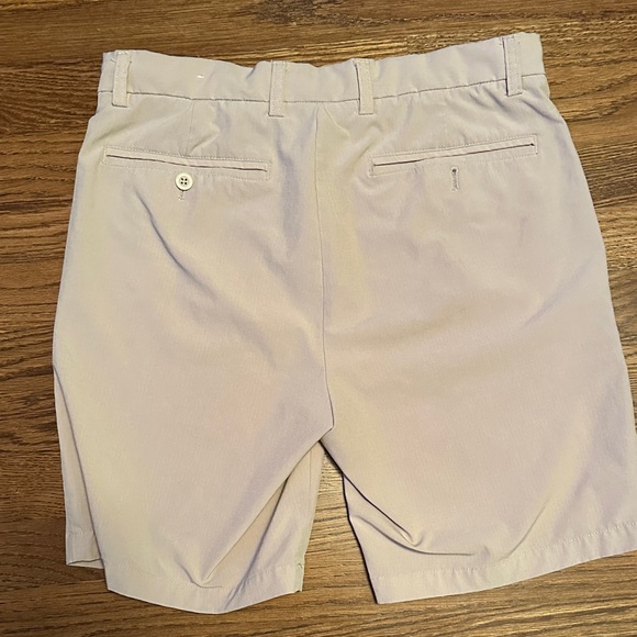 Crown & Ivy Men's Beige Flat Front Shorts - Picture 2 of 4